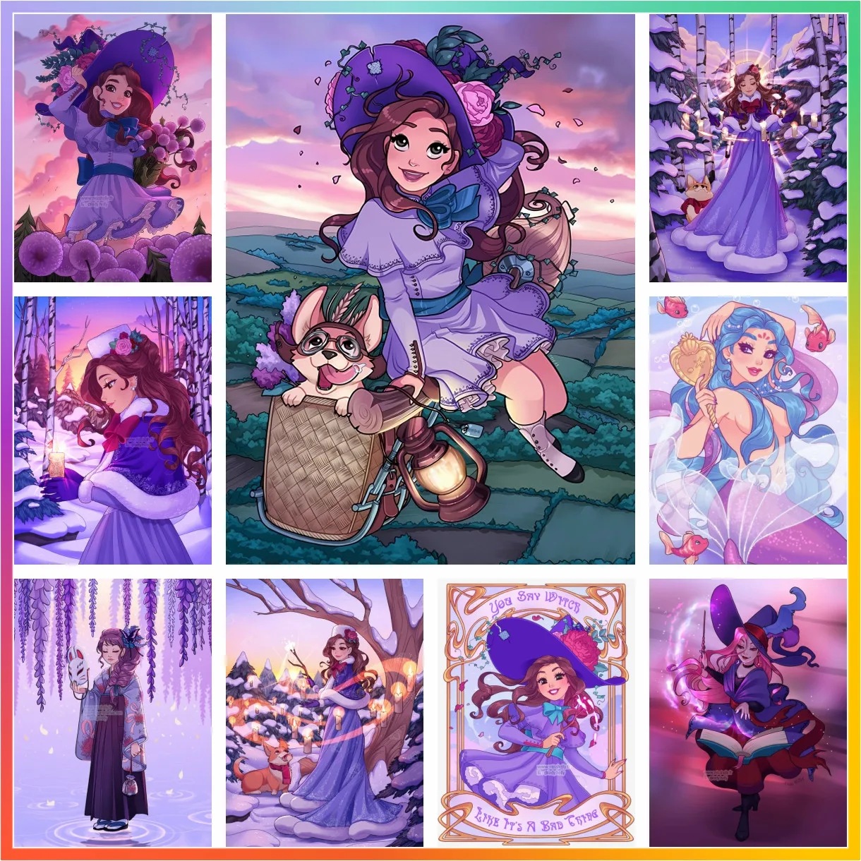 Волшебная Ведьма Девушка Алмазная Картина Набор Для Вышивки Крестом 5D DIY