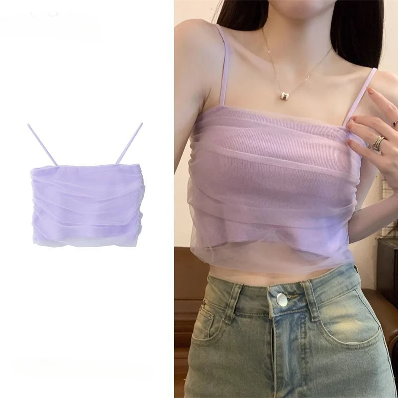 Милая острая Женская французская комбинированная фиолетовая сетчатая