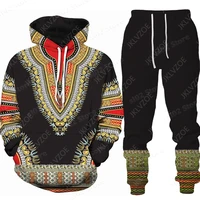 men ethnic african female print womenmens hoodie suit africa setstopspants leisure male tracksuit couple traditional clothes