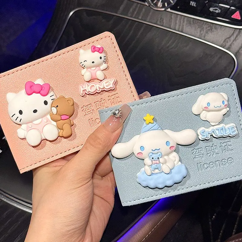 

Kawaii аниме Sanrio Cinnamoroll Hello Kitty Diy сумка для автомобильного водительского удостоверения Милая мультяшная Kuromi почтовая Обложка милые игрушки