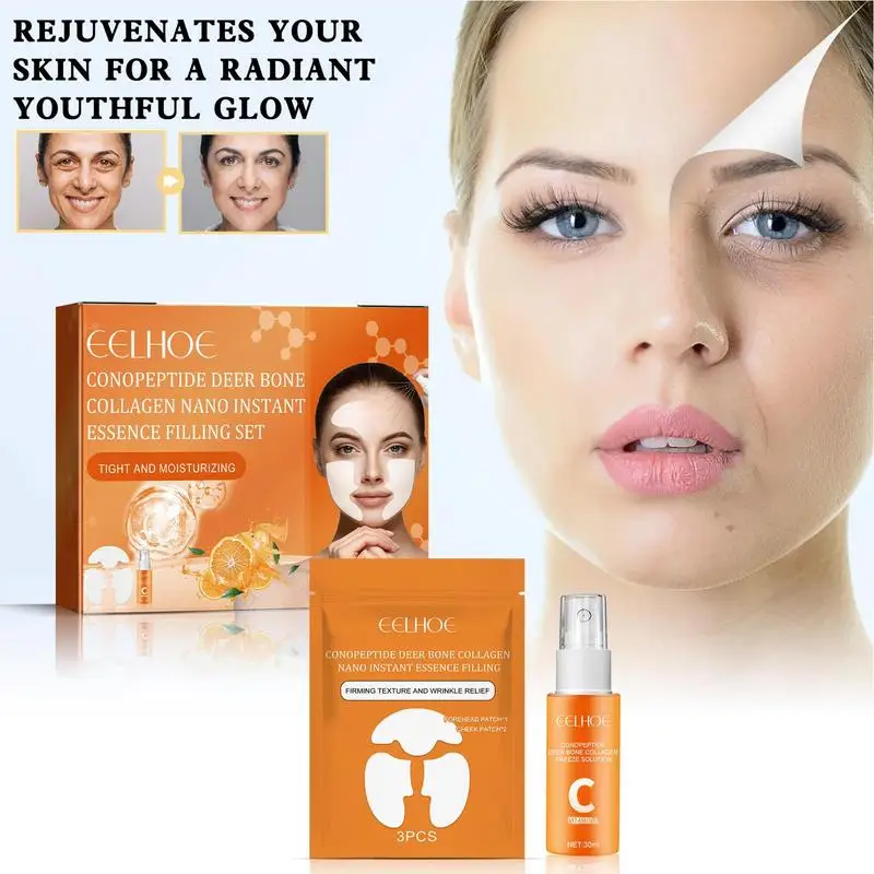 

Conopeptide Essence Set Face Conopeptide Deer Bone Essence Filling Patches Forehead Lift Filling Kit Face Firming Filling Patche