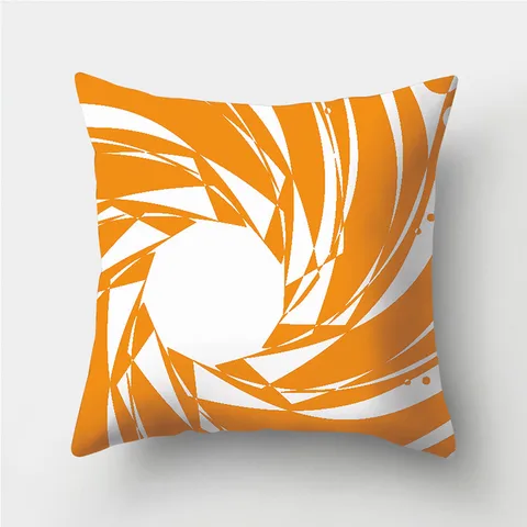 Оранжевый чехол для подушки из полиэстера, теплая цветная наволочка для подушки с геометрическим рисунком, наволочка для подушки в полоску, украшение для автомобильного дивана, гостиной
