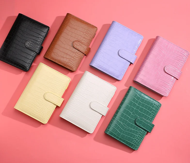 

A5 A6 Macaroon Laser Color Crocodile pattern DIY Binder Notebook Cover Diary Agenda Planner Paper Cover School Stationery