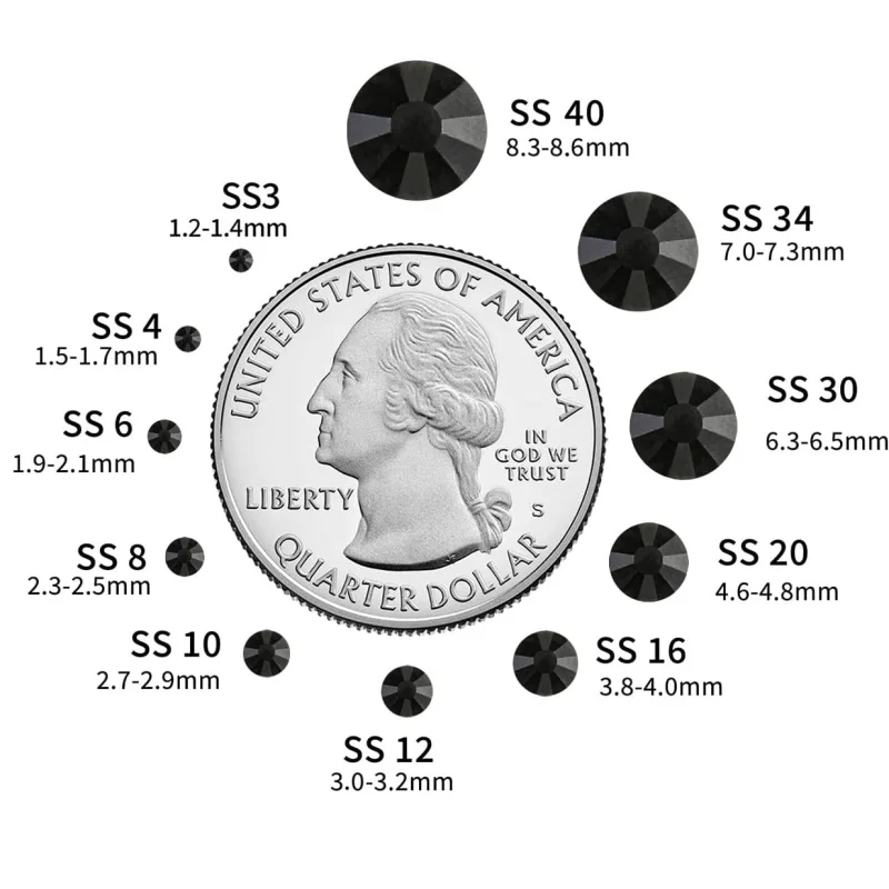 Moonlight Lt.Siam Jet Black A4 Стразы 1440 шт. Горячее стекло свободное круглое с плоской задней