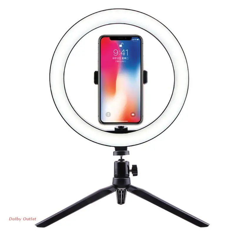 

6" LED ring light with stand and phone holder Kit USB Dimmable for Phone Selfie Video Live