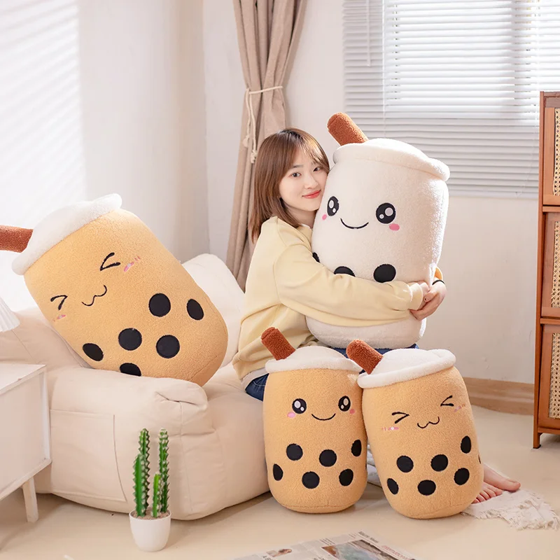 25-70cm Cute Boba Milk Tea Plush Toy Stuffed Bubble Tea Doll Lovely Soft Huggable Decorative Pillow For Sofa Birthday Gift Child