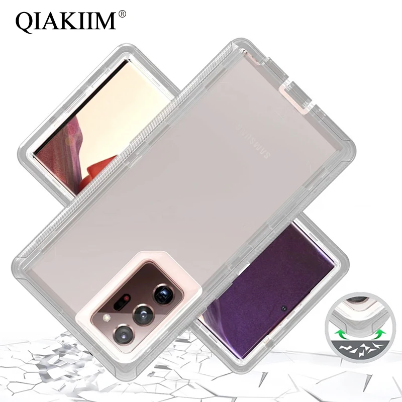Противоударный чехол для Samsung Galaxy Note 20 Ultra 10 9 S22 S20 Plus S10 S9 прозрачный 3 в 1