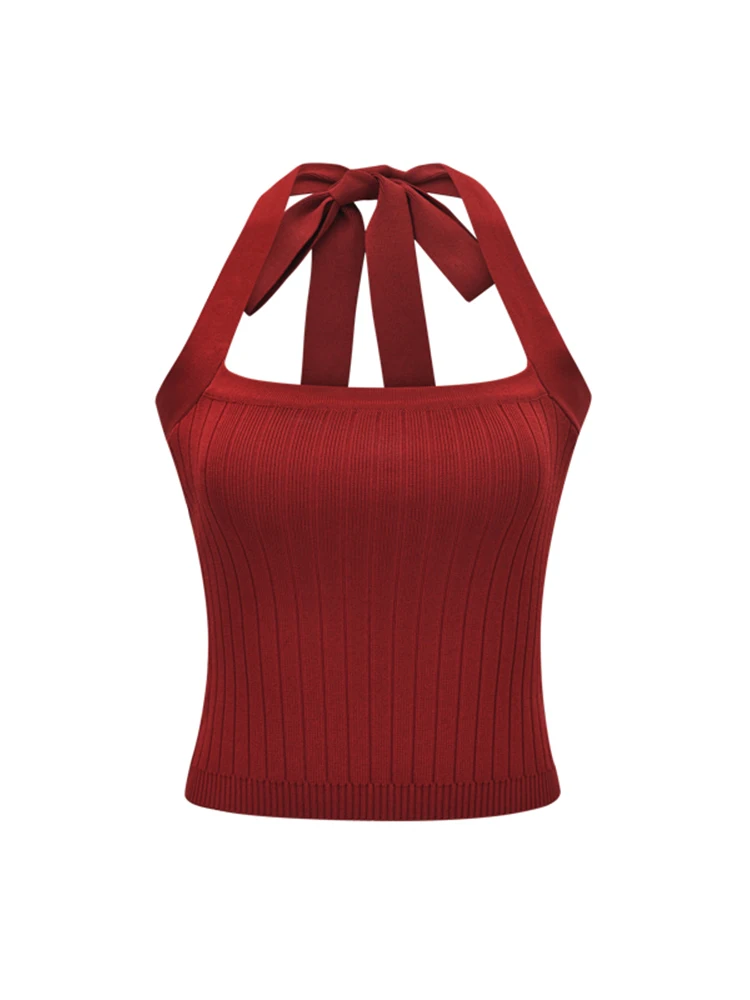 Yu Shuxin Same Sle сексуальный красный маленький жилет на бретельках женская летняя