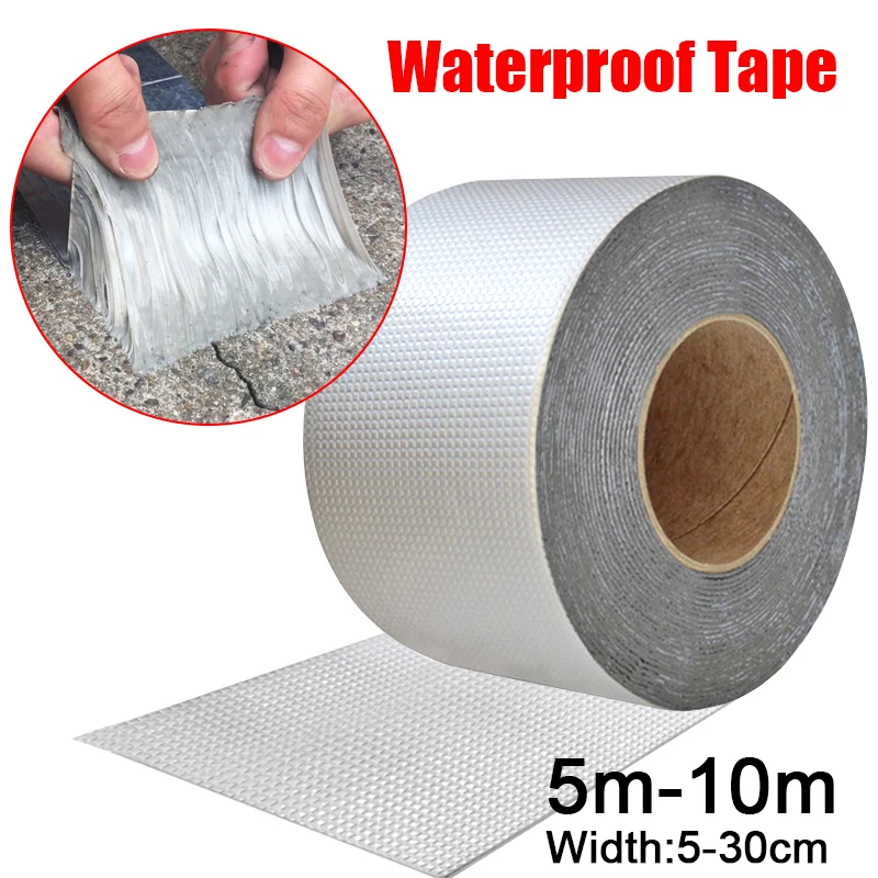 

5-10M High Temperature Resistant Waterproof Tape Thick Aluminum Foil Butyl Tape For Wall Crack Ceiling Duct Repairdrop shippin