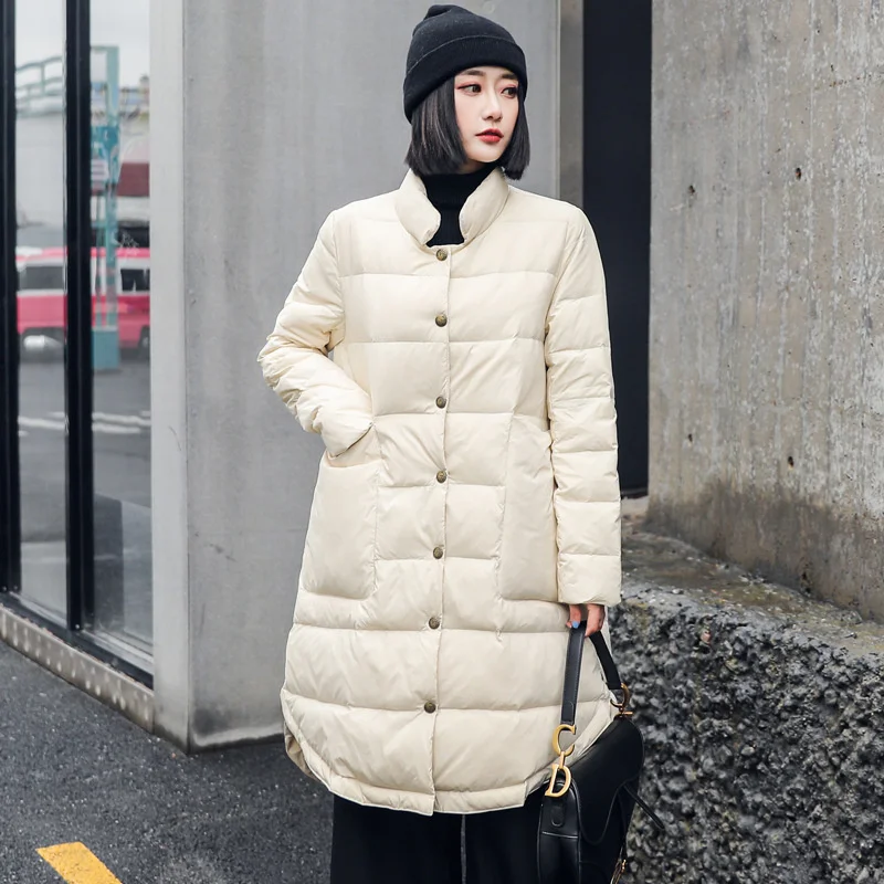 

new 2023 lightweight national The print down jacket for women in the medium and long sizes of fashionable bright goose coat