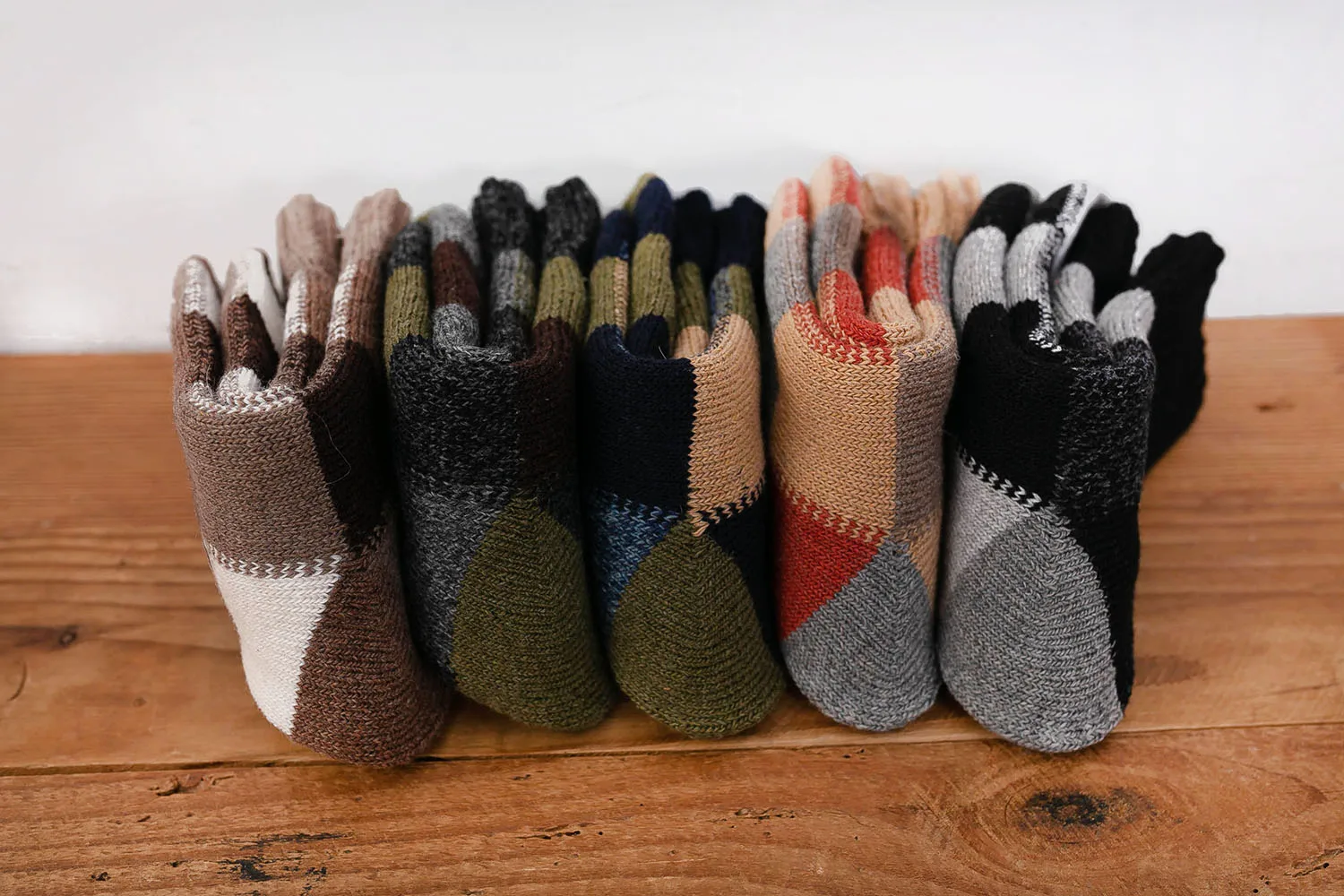 New Casual Men'S Plaid Sock Set 5 Pairs Super Thick Russian Winter High Quality Wool Socks Warm Thermal Cotton Wool Socks Man