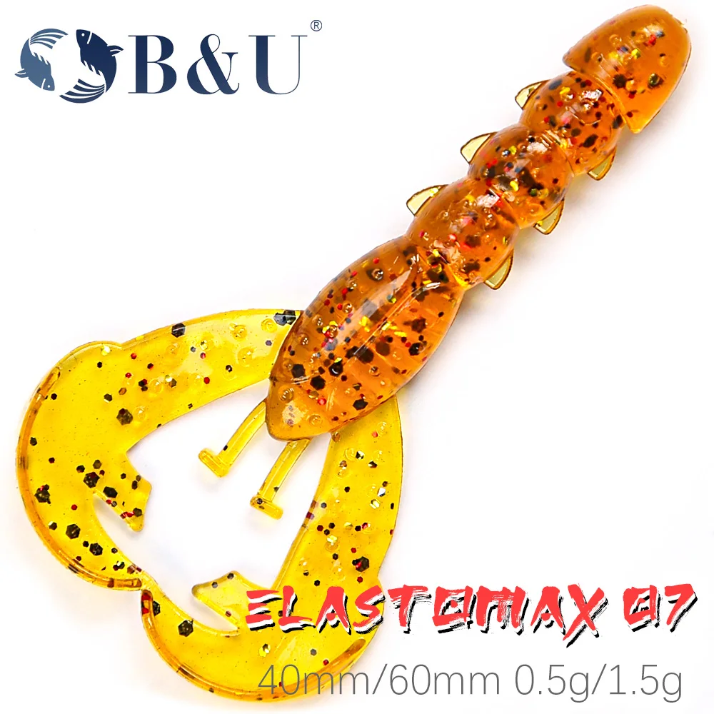 B &amp U-Floating Fishing Lures Раки Креветки Мягкие приманки Приманки для существ Бас ловли