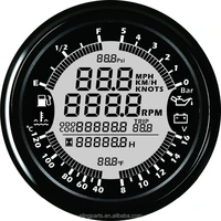 eling 6 in 1 multi functional gauge meter gps speedometer tachometer hour water temp fuel level oil pressure voltmeter 12v