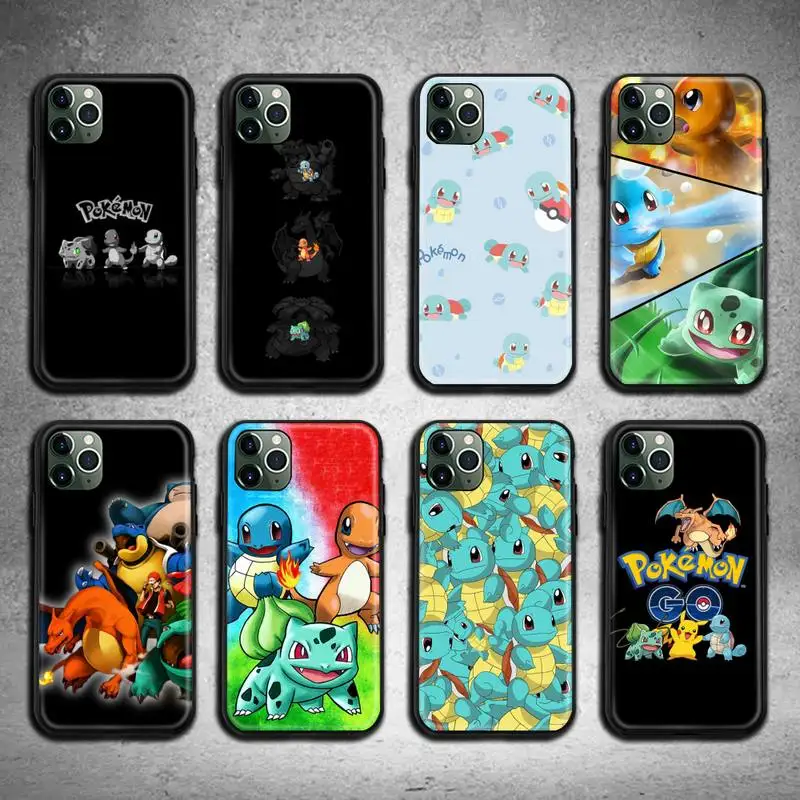 

pokemon Squirtle Bulbasaur Phone Case For iphone 13 12 11 Pro Max Mini XS Max 8 7 6 6S Plus X 5S SE 2020 XR cover