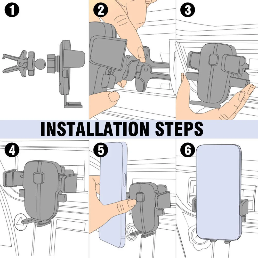 Автомобильный держатель для телефона крепление на вентиляционное отверстие