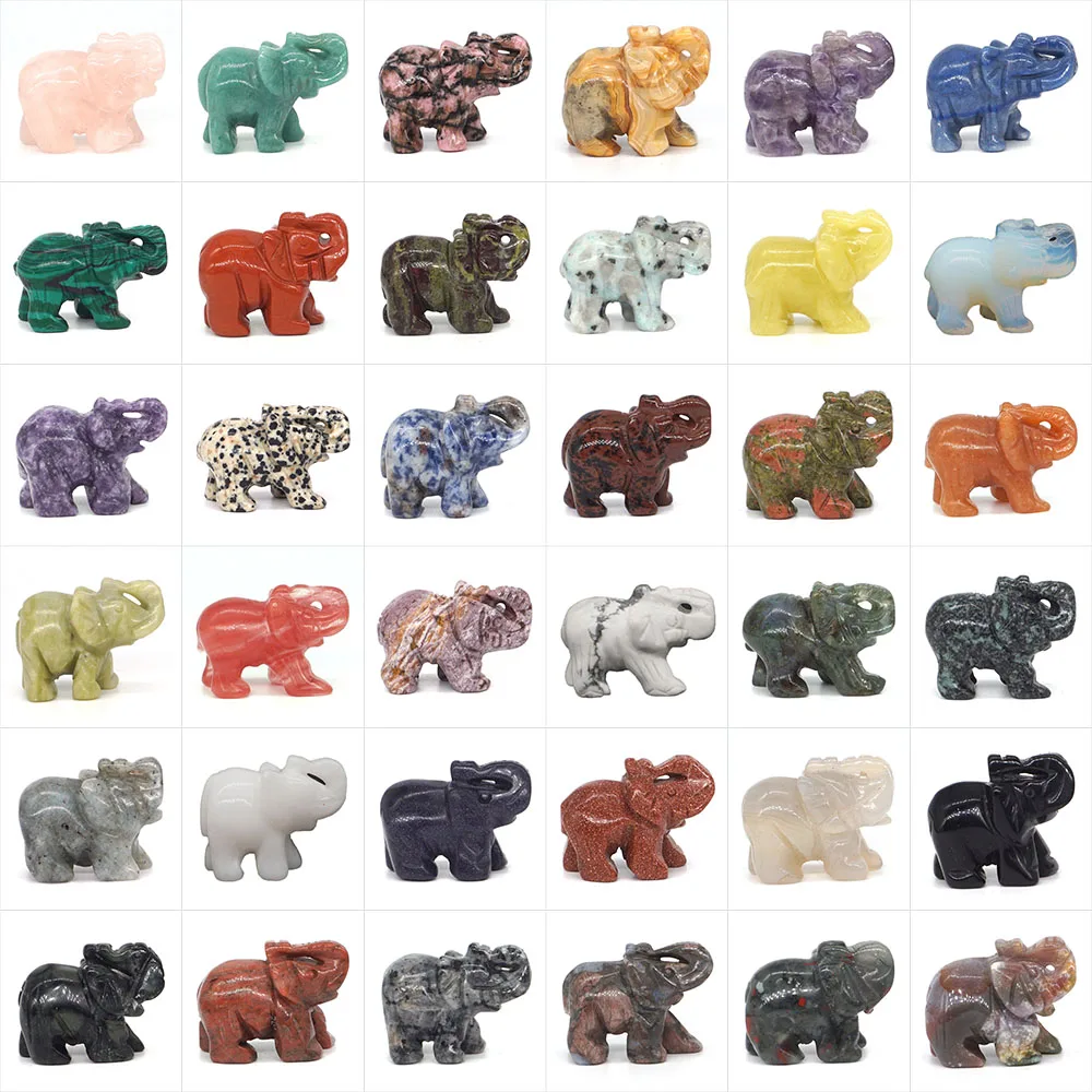 1.5 &quotstatuetka słonia naturalny kamień szlachetny kryształ ręcznie rzeźbiony leczniczy Reiki kwarcowy figurka zwierzęca rzemiosło