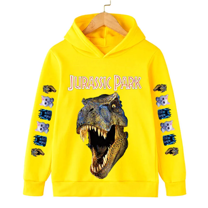 

Boys Girls Jurassic World Hoodies Sweatshirt Top Dinosaur Fashion Casual Pullover Hoodies Children Autumn Harajuku Sport Clothes