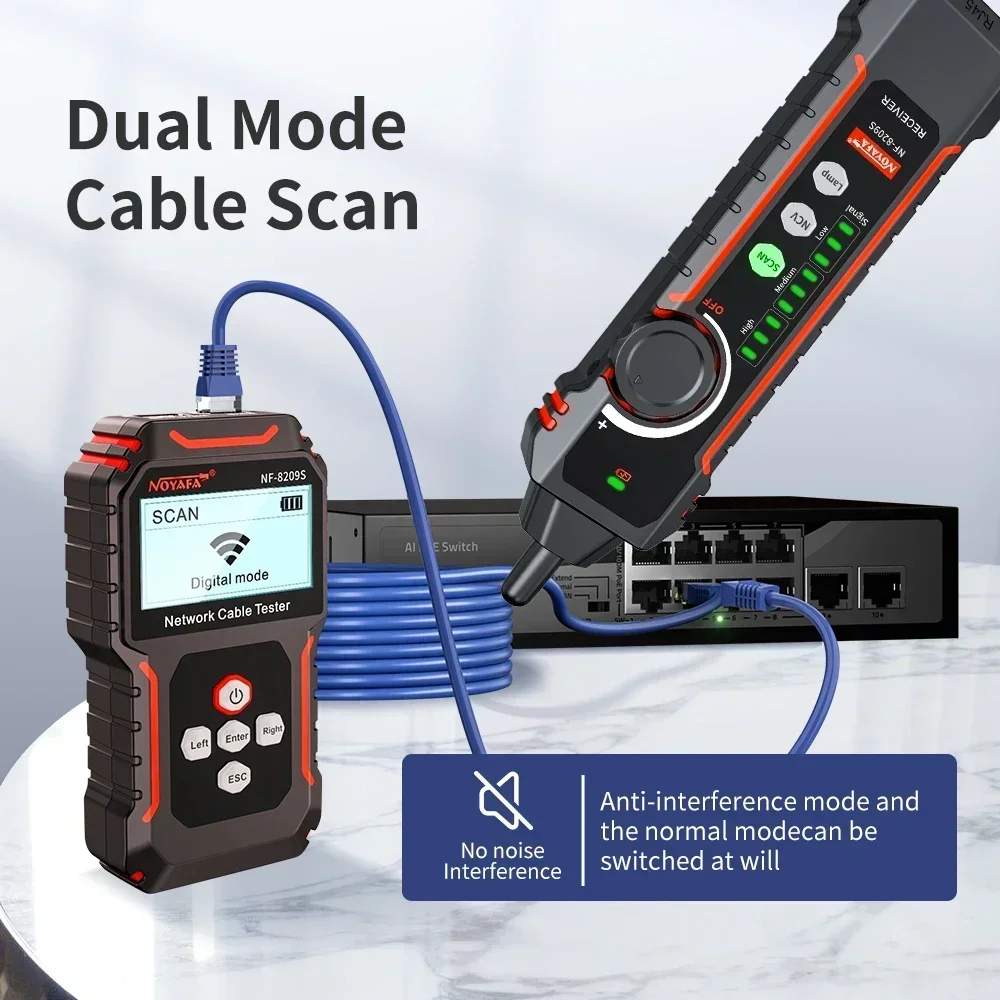 Фото NOYAFA NF-8209S Сетевые инструменты Кабельный трекер с ЖК-дисплеем для тестирования измерений локальной сети и трекера с раскладками №1