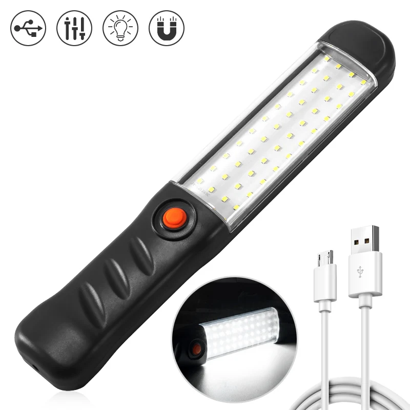 

Светодиодная вспышка для ремонта автомобиля, мощный фонарь для кемпинга, перезаряжаемая лампа для технического обслуживания автомобиля, м...