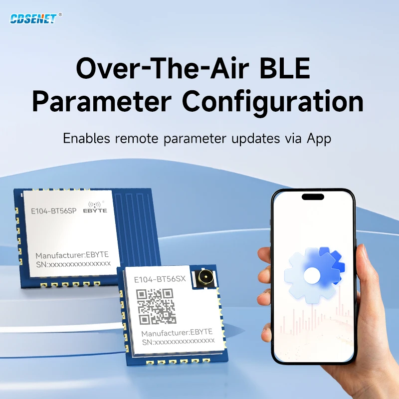 Фото Модуль Bluetooth 5.3 с низким энергопотреблением CDSENET E104-BT56SP: 1 мастер, 8 слейвов, конфигурация параметров OTA, передача iBeacon на большие расстояния №1