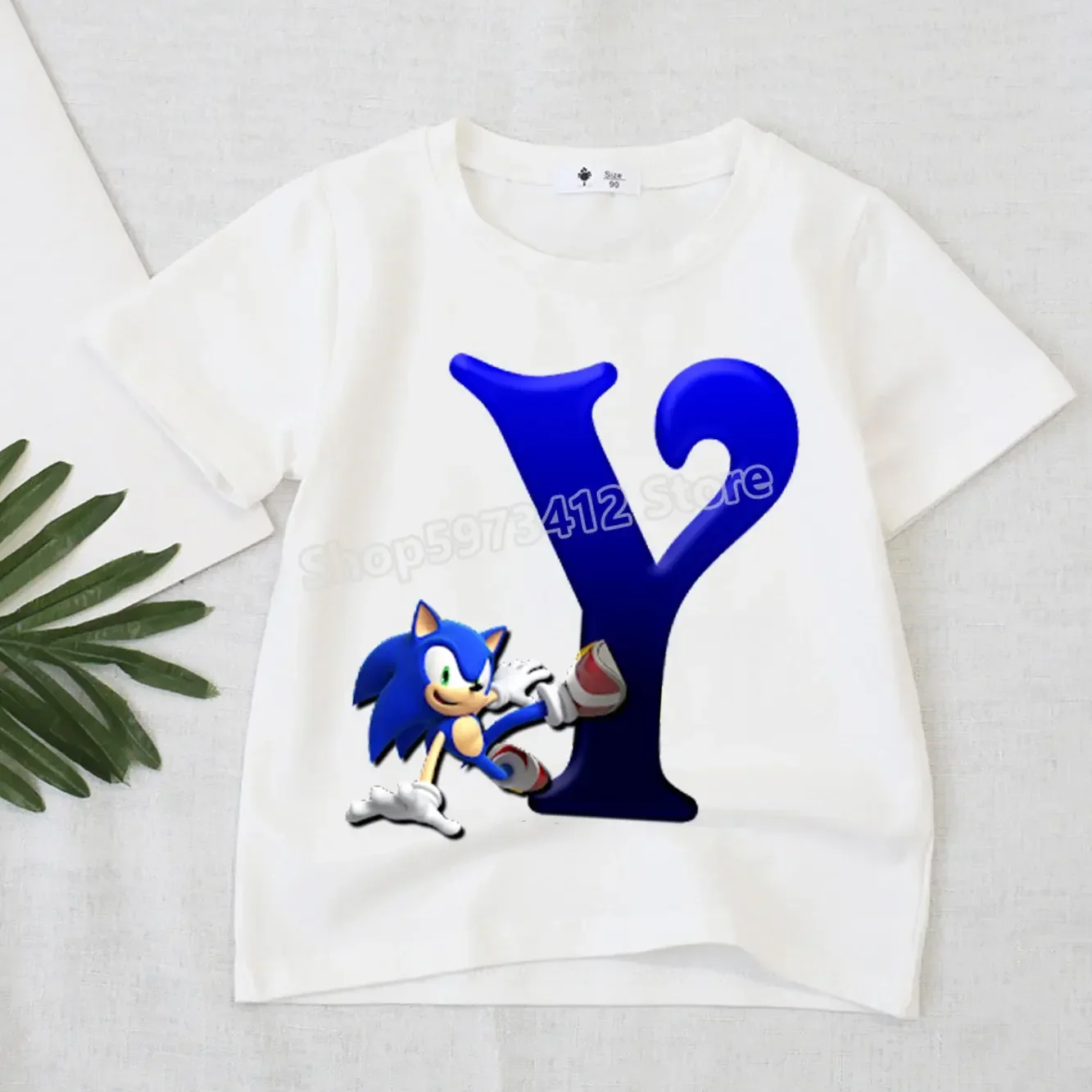 Sonics The Hedgehogs Letter Shirt Cartoon Anime Action Figure Print Supersonics Tops Kids Boutique Tees Boys Girls Clothes Gifts