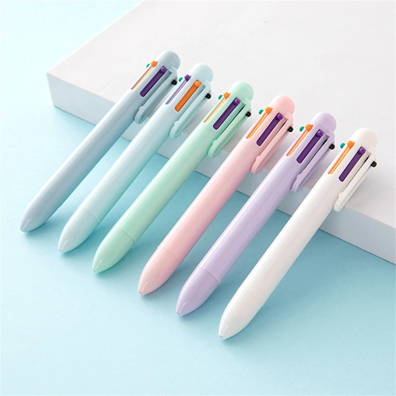 

1pcs Morandi Body 6 Color Ballpoint Pen 0.5mm Roller Ball Multi Colors Spot Liner Marker Office School FC7098