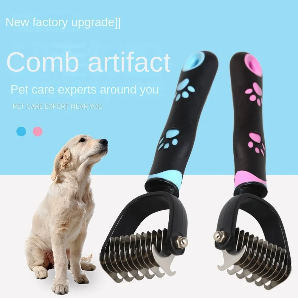 

Stainless steel pet dog knotted comb cat hair brush large dog pet hair remover special cleaning and grooming artifact