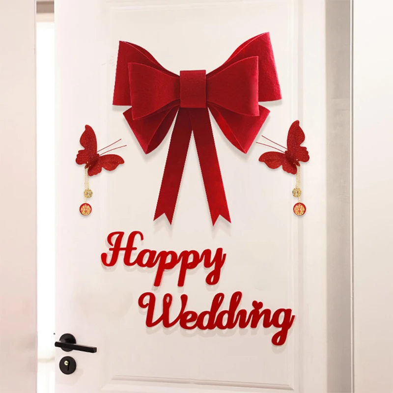 

Felt Non-Woven Material Bows Holiday Wedding Decoration Non-Woven Bows Festive Ribbon DIY Christmas Day Home Decor