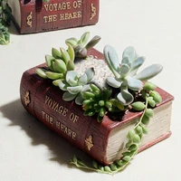 creative vintage book model resin flowerpot succulents planter water planting container garden decorative pot desktop ornament