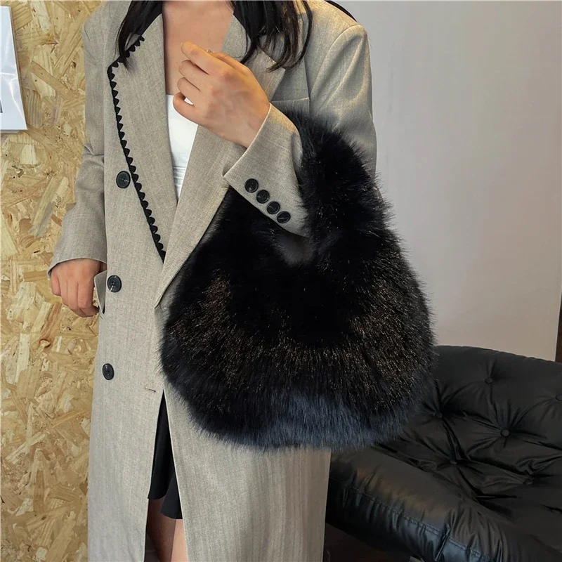 Новая дизайнерская сумка в форме полумесяца для женщин 2024 зимняя сумка-шоппер