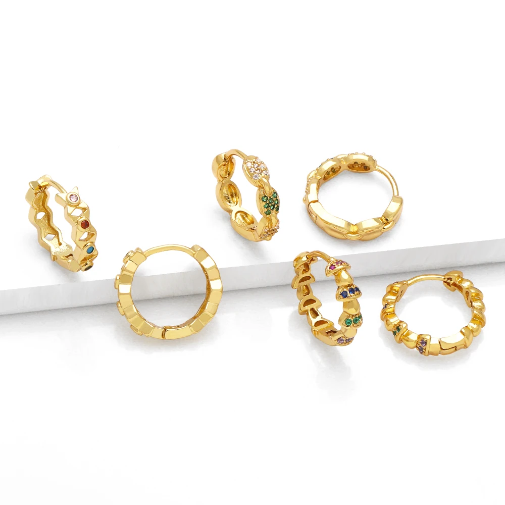 FLOLA многоцветные позолоченные серьги-кольца в виде грибов для женщин медные