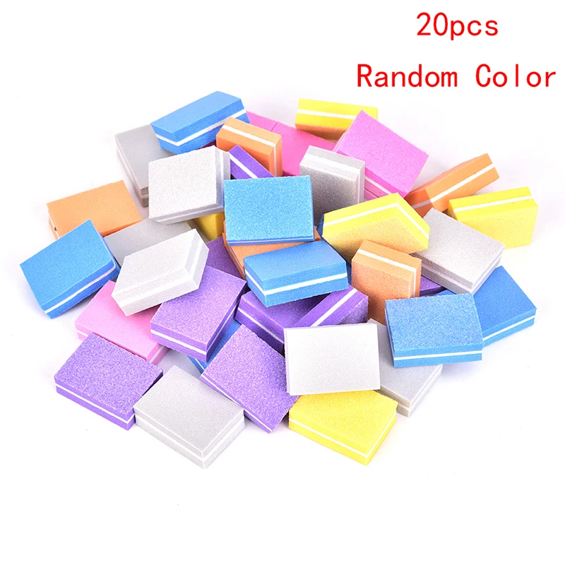 

20pcs Square Mini Nail Sponge Nail File Buffer Block Buffing Sanding Professional Nail Tool Double Sided Pedicure Manicure File