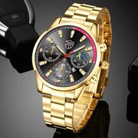 luxury mens sports watches fashion men business stainless steel quartz wrist watch man casual leather watch luminous clock