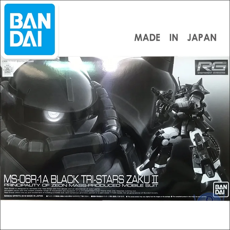 

Original Bandai Gundam Model PB RG 1/144 MS-06R-1A BLACK TRI-STARS ZAKU II Unchained Mobile Suit Assemble Model Action Figures