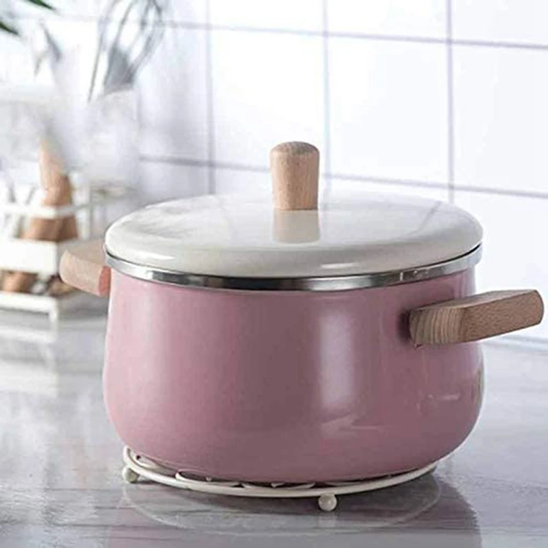 

Эмалированная кастрюля для молока с деревянной ручкой, суповая кастрюля, утолщенная кастрюля для лапши, универсальная Домашняя индукционная кастрюля для тушения, ручная кастрюля