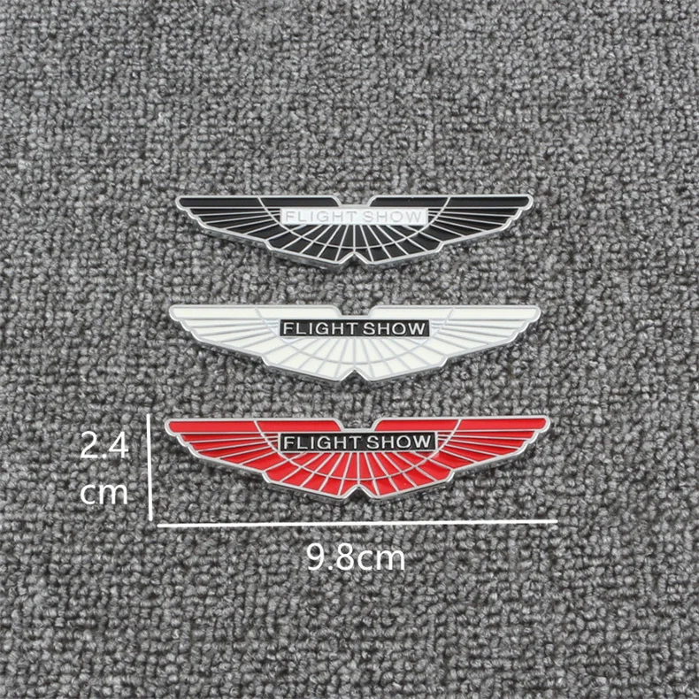 

3D Metal Golden Flight Show Wings Stickers Emblem Badge Auto Fender Body Trunk Logo For Refitting Aston Martin For Ford MK2 MK3