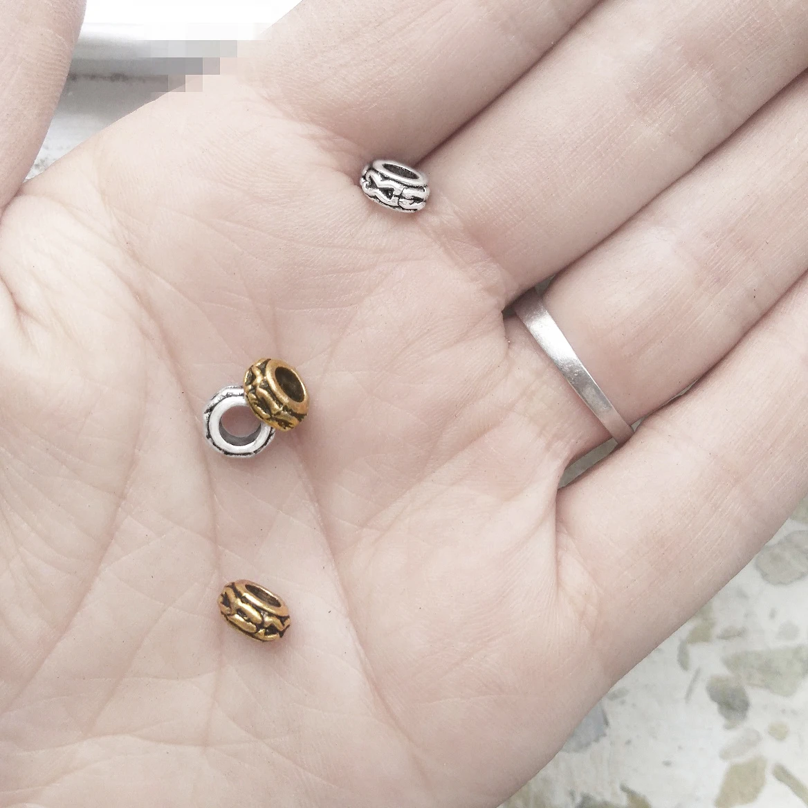 150 шт. европейские бусины с большим отверстием браслеты позолоченная пластина