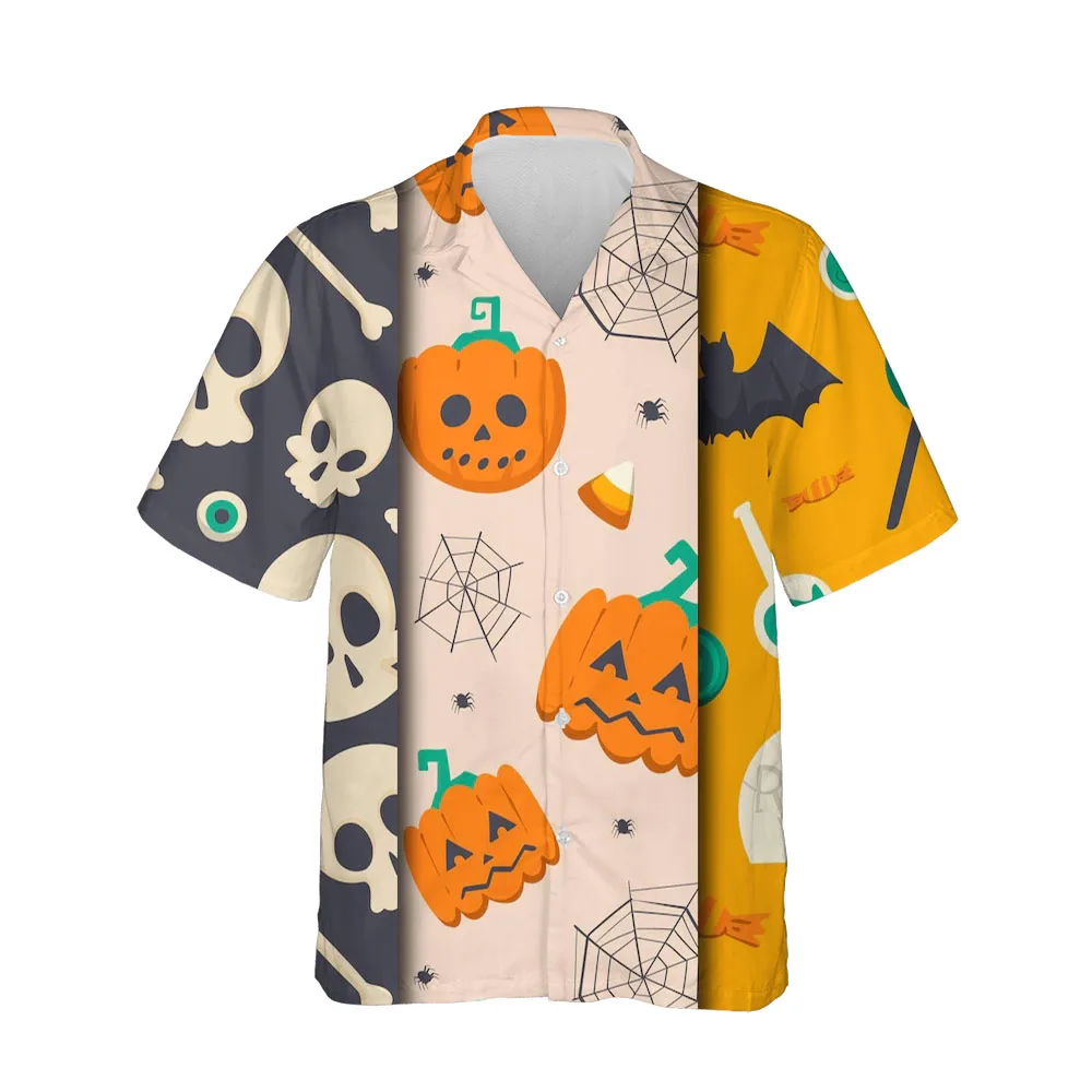 Jumeast 3D Halloween Festival Clothing Men Shirt Costume Comfortable Streetwear Oversized Shirts For Men Single-breasted Blouses