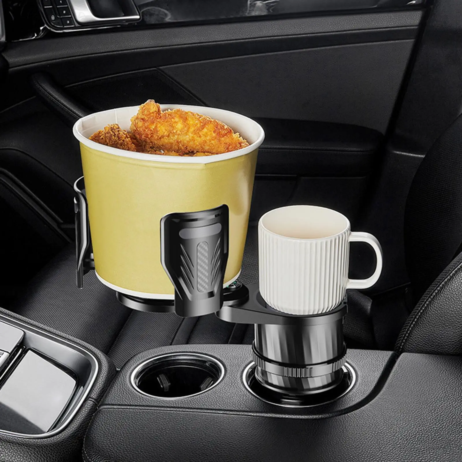 

Car Cup Holder Expander Extension Cylindrical Bottles Adjustable Mugs Organizer Expander Beverage Cup Drink Placement