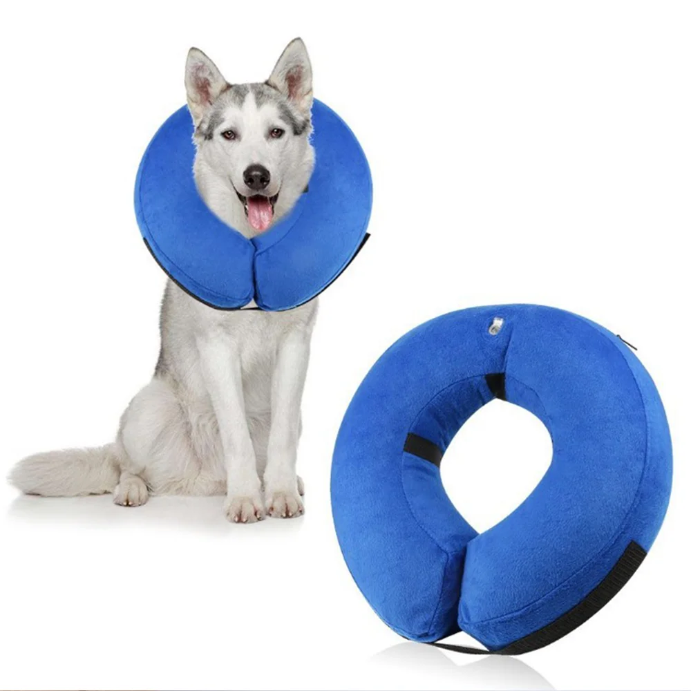 

Pet Collar Dog Cat Prevent Biting Grasping Licking Collar Soft Plush Inflatable Protective Circle Pet Medical Recovery Collar
