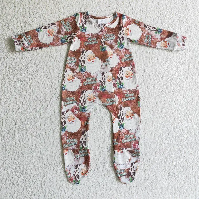 

2022 New arrival infant babies romper fall winter zipper design Christmas popular children jumpsuit newborn girls clothes