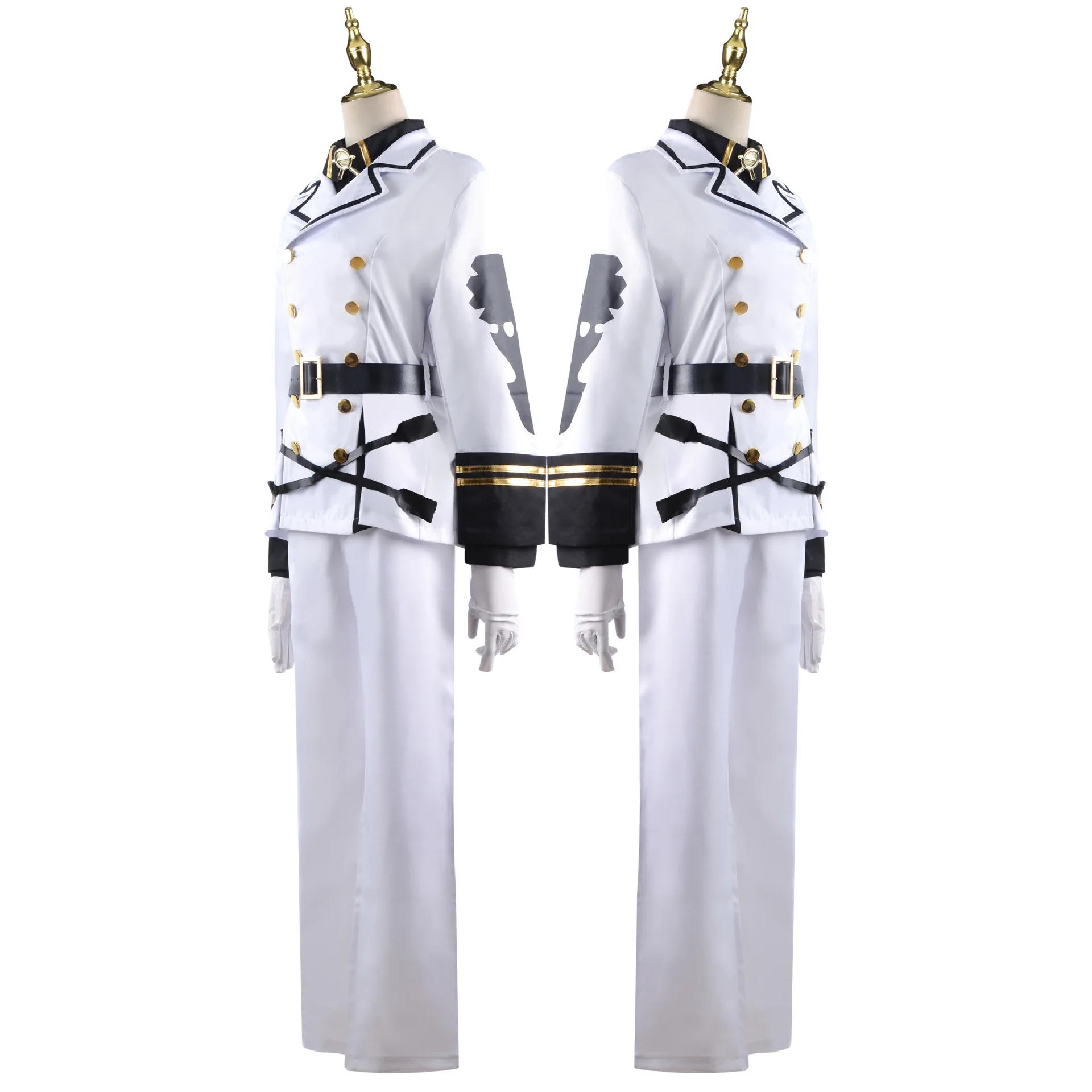 Серафим Конца Микаэла Хякуя Косплей Костюм Короткий Парик Белый Плащ Униформа