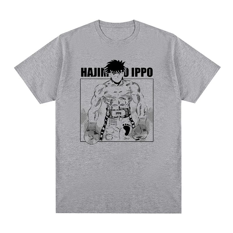 Хаджим без Ippo Винтажная Футболка аниме забавная Makunouchi Хлопковая мужская