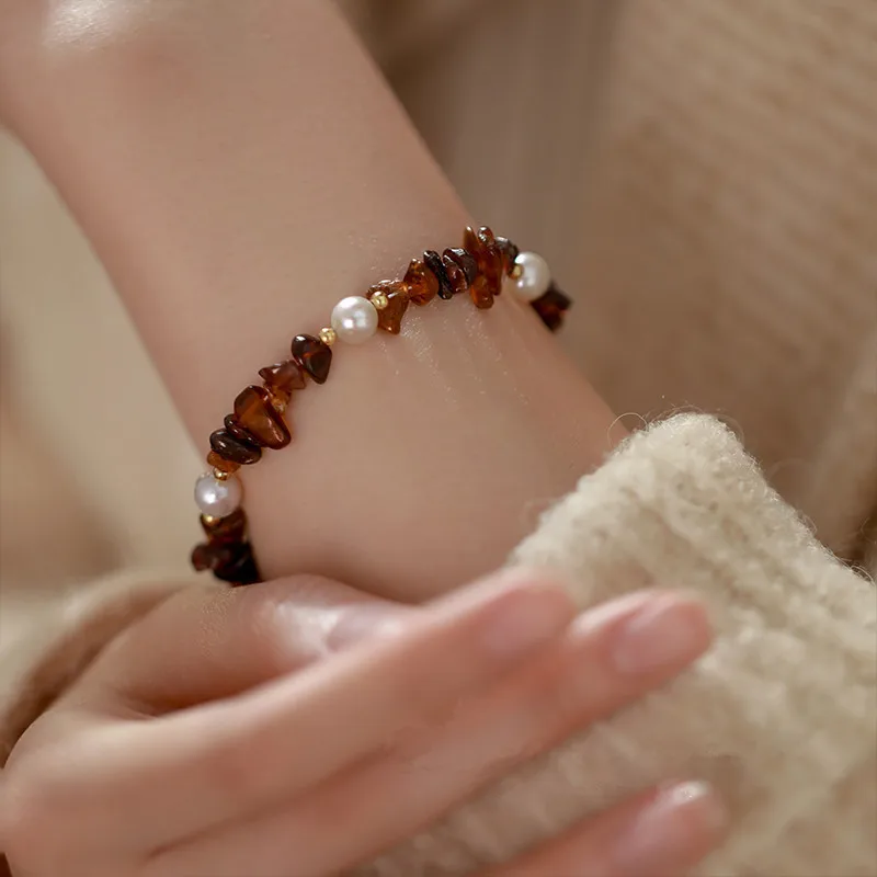 Новое поступление модный натуральный пресноводный жемчуг и агат 14-каратное