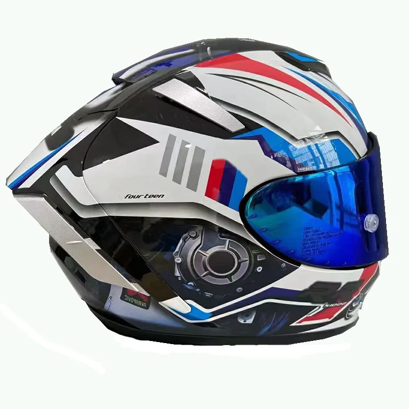 

Мотоциклетный шлем на все лицо X-четырнадцать X-Spirit 3 Marquez 4 Чистый синий шлем для езды на мотокроссе гоночный мотоциклетный шлем