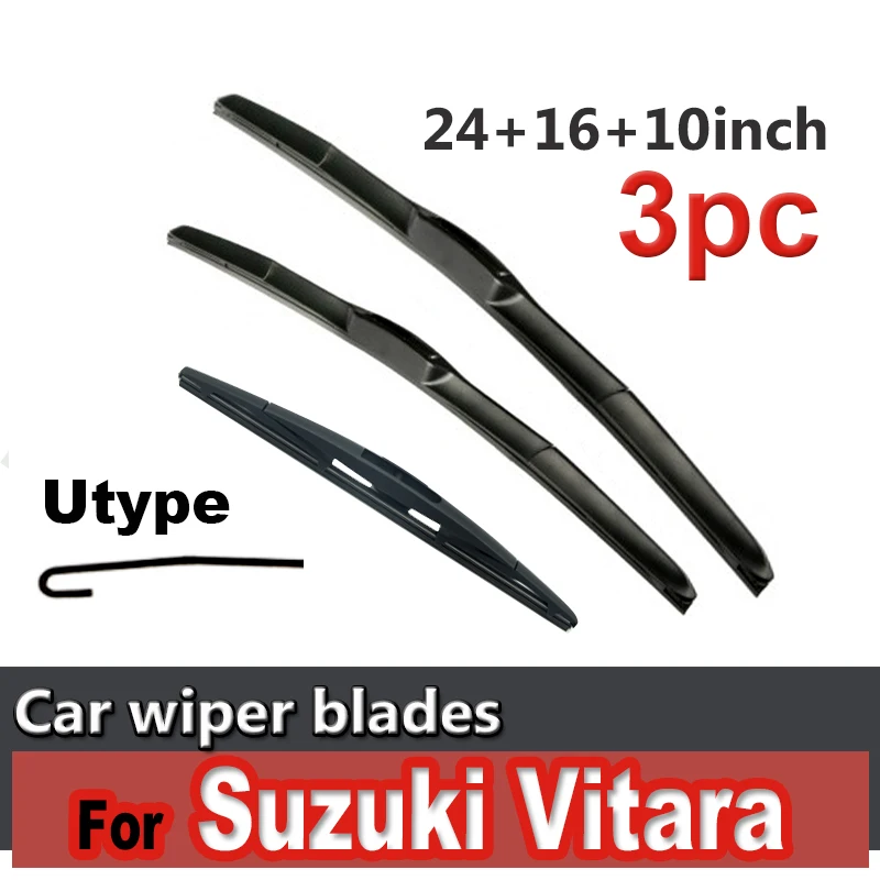 

Wiper Front & Rear Wiper Blades Set For Suzuki Vitara MK4 2015 - 2020 Windshield Windscreen Window 24"+16"+10"