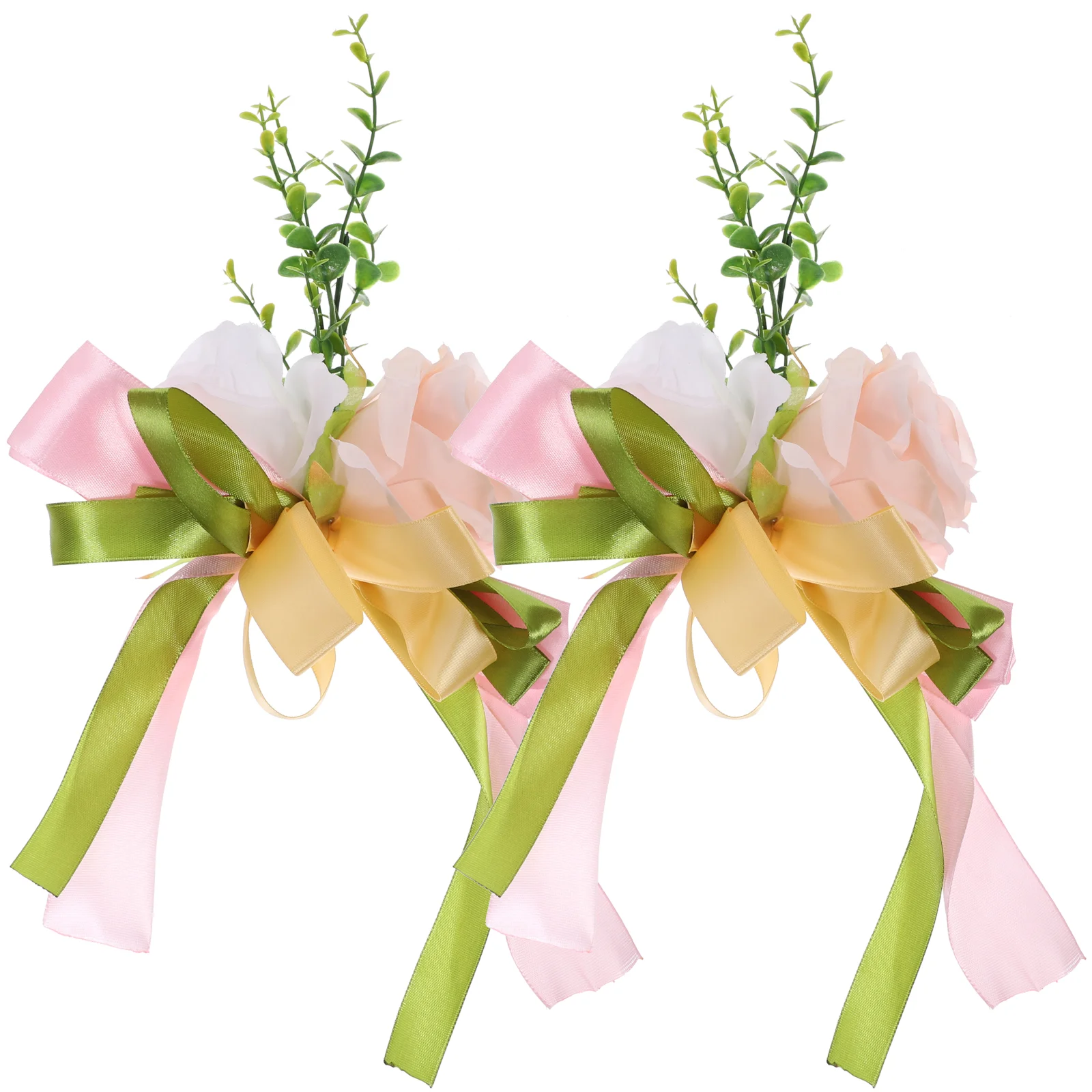 

Wedding Artificial Flower Flowers Decorations Car Rose Roses Ribbon Bouquet Decorative Decoration Decor Fake Bridal Kit Faux