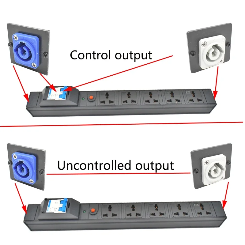 Фото PDU Power Strips Schuko Powerlink box audio 3P Авиационная вилка Универсальный выход SOCKET 20A Воздушный переключатель с защитой от перегрузки №4