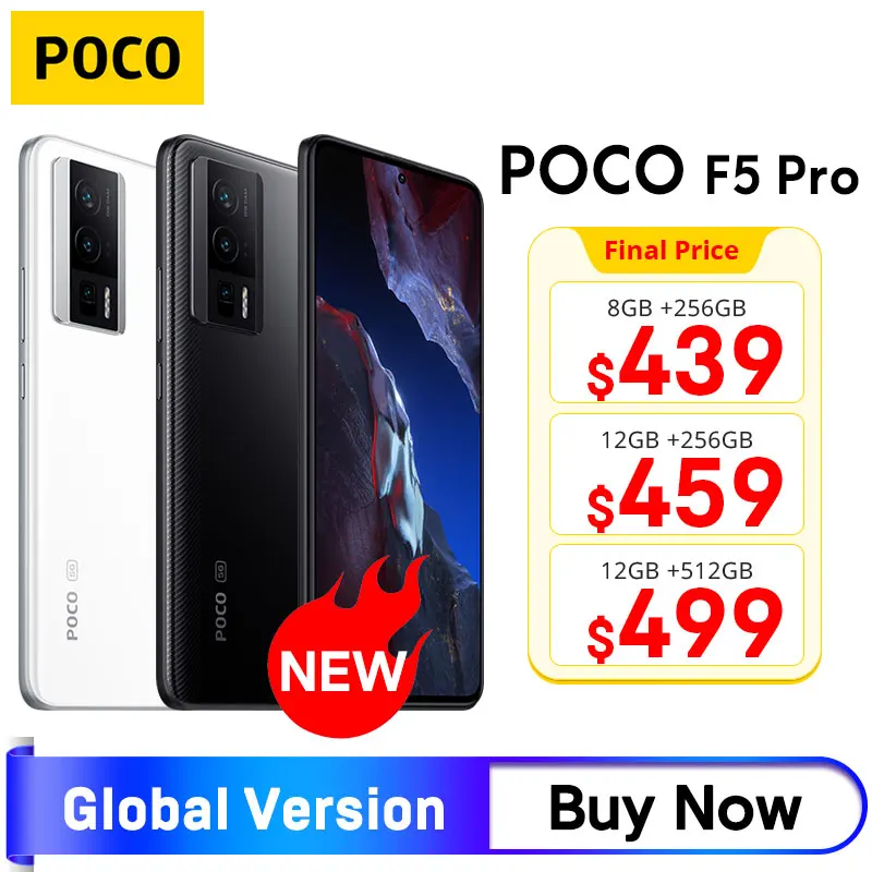 New POCO F5 Pro 5G Global Version 256GB/512GB Snapdragon® 8+ Gen 1 6.67