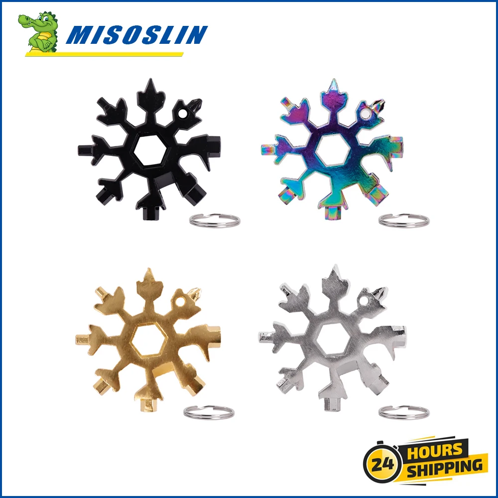 

Portable 18-in-1 Snowflake Wrench Stainless Steel Multifunctional Hand Tool Star Anise Screwdriver Universal Emergency Spanner